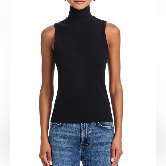 Rag & Bone Irina Black Sleeveless Ponte Turtleneck Top Size XL NWT - Picture 2 of 9